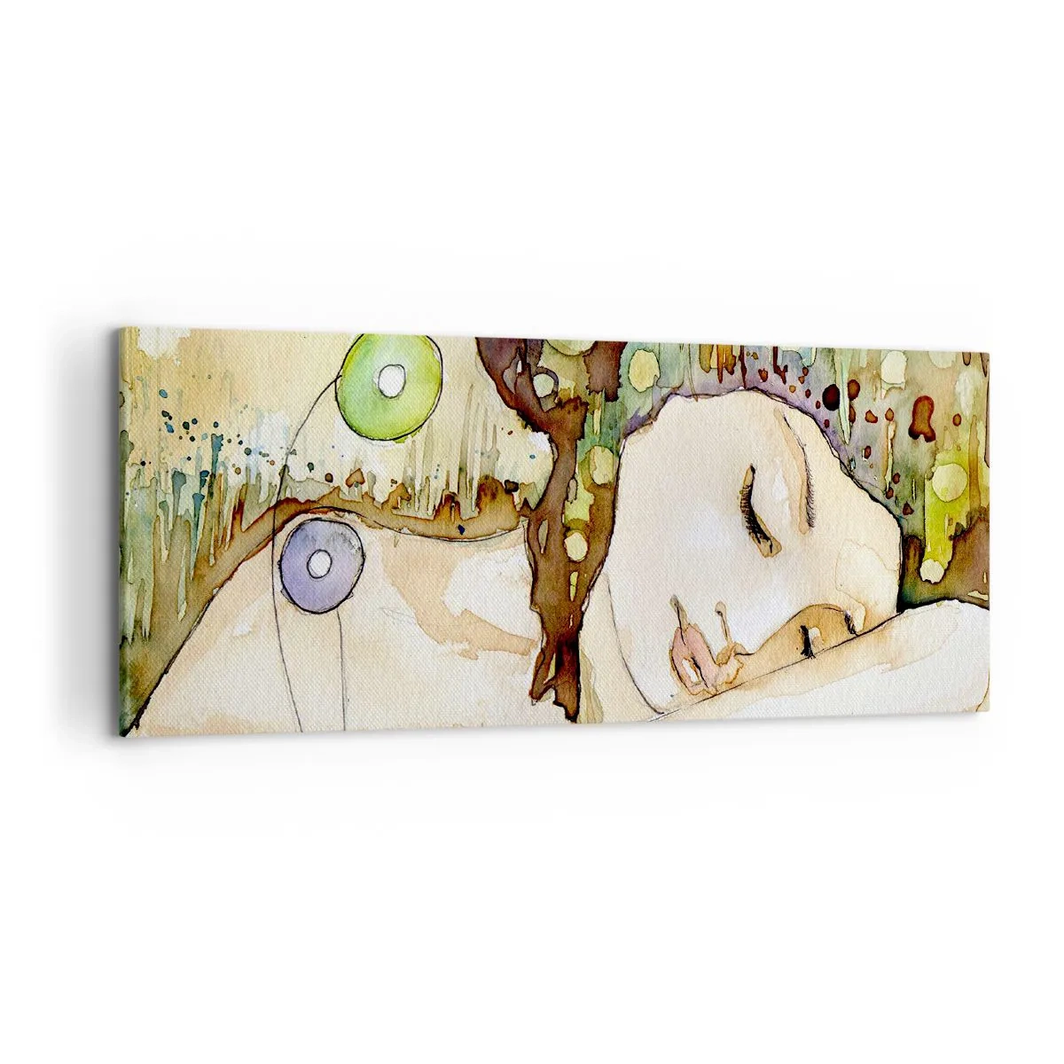 Vászonkép - Smaragd-ibolya álom - 100x40 cm