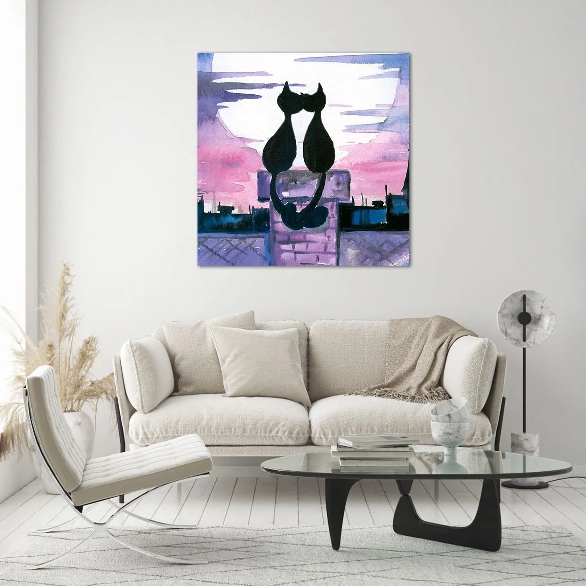 Üveg kép - Rendez-vous a holdfénynél - 40x40 cm