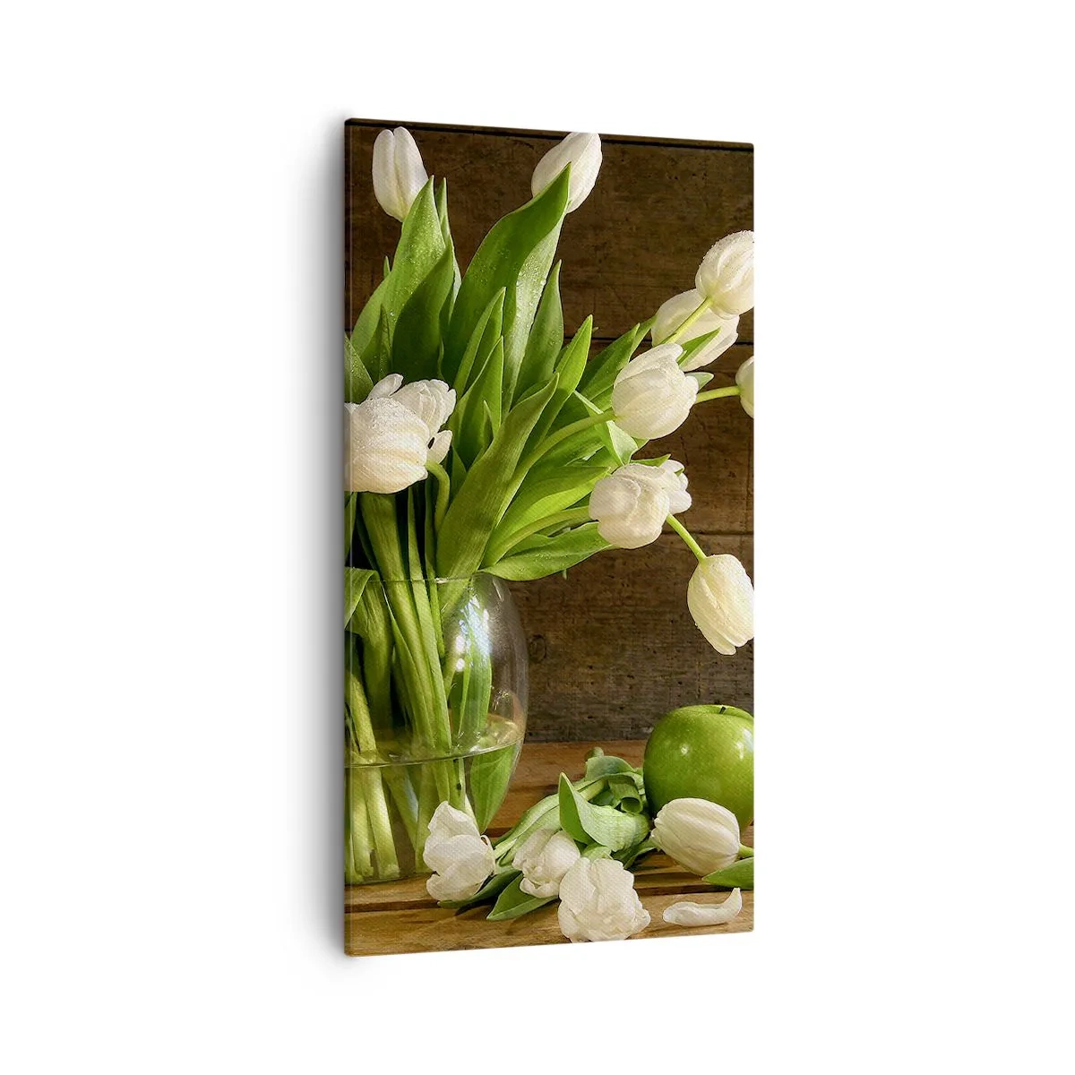 Vászonkép - Zamatos és friss zöldben és fehérben - 55x100 cm