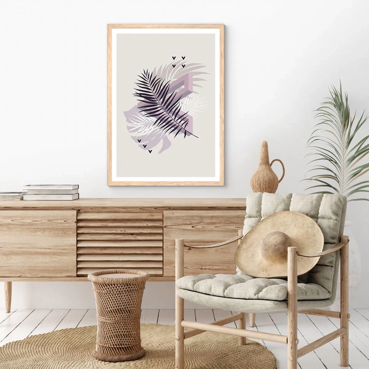 Poszter világos tölgy keretben - Az árnyék árnyéka - 70x100 cm