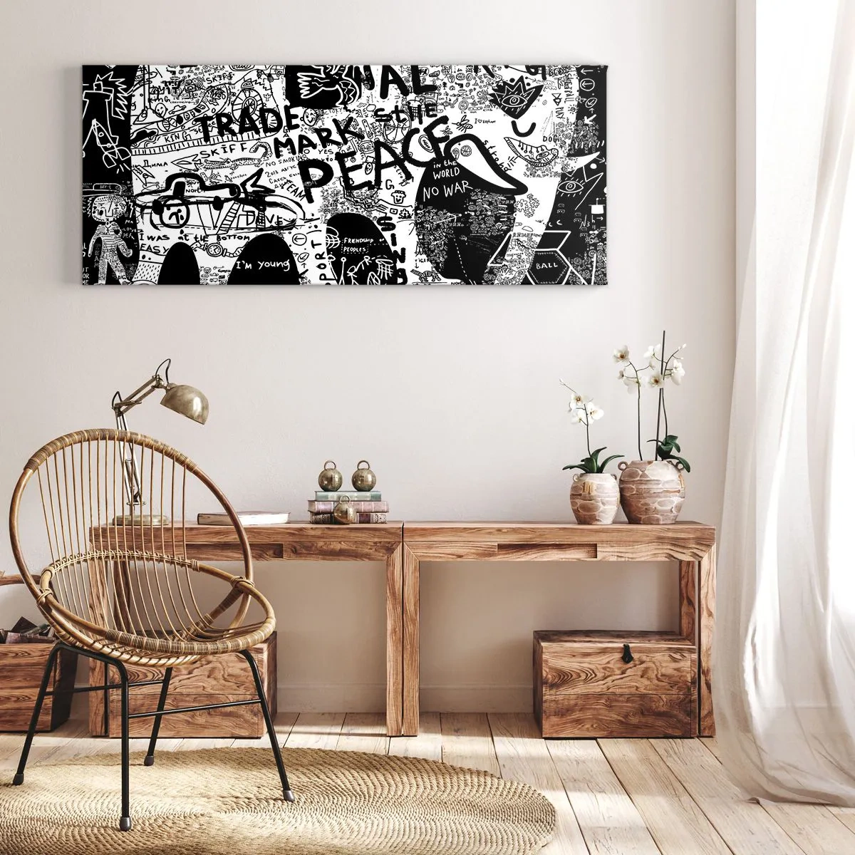 Vászonkép - Gazdag utcavilág - 90x30 cm