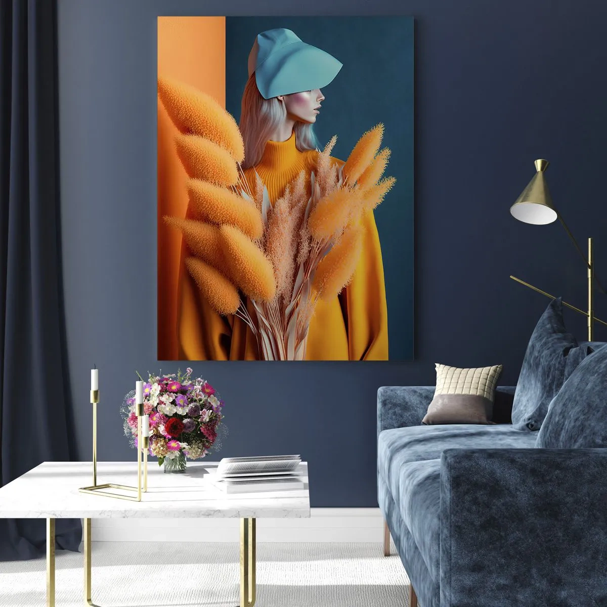 Üveg kép - Bolyhos portré - 80x120 cm