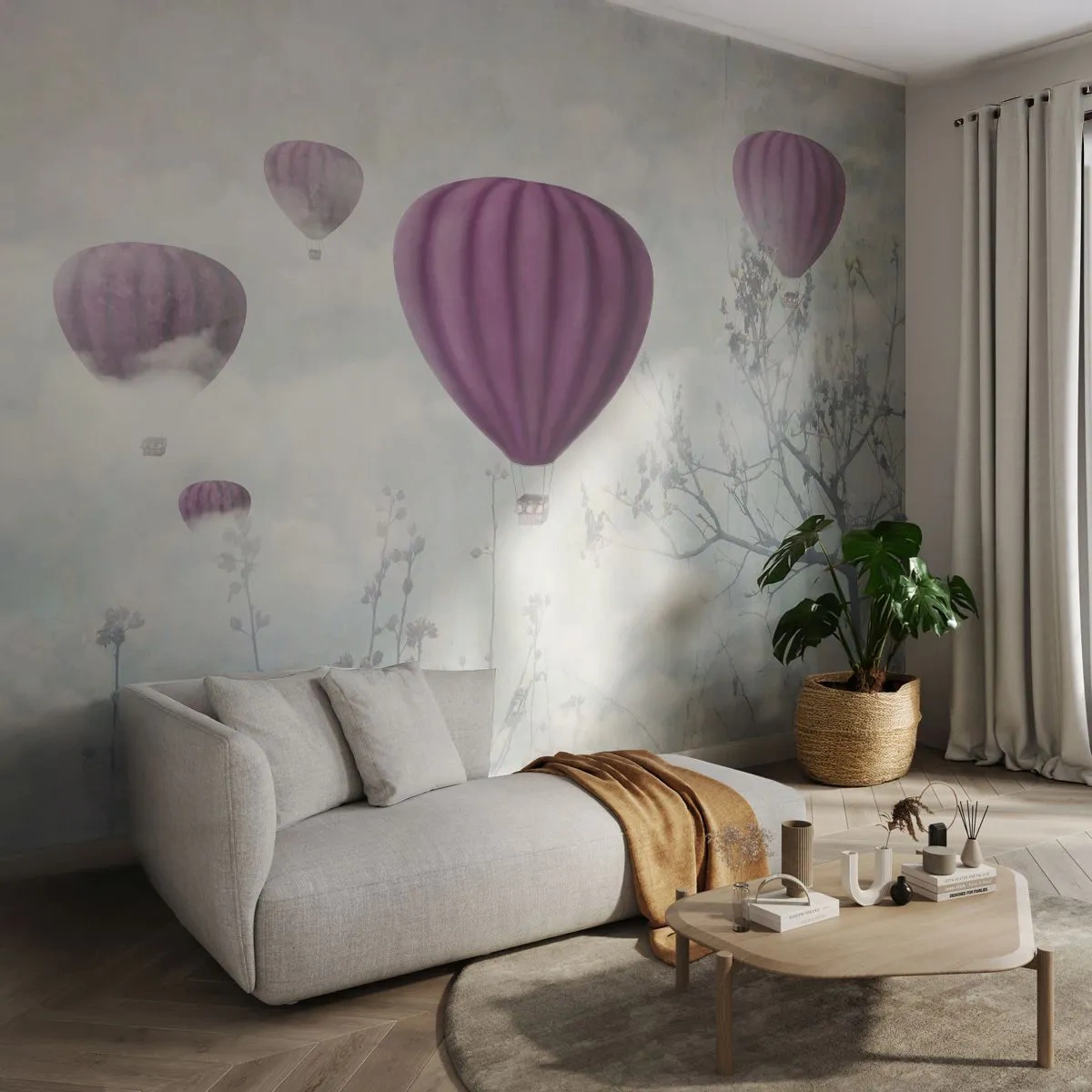 Fotótapéta Standard Eco - Mint a hajók az égen - Absztrakció, Léggömb repülés, Grafika - 450x315 cm