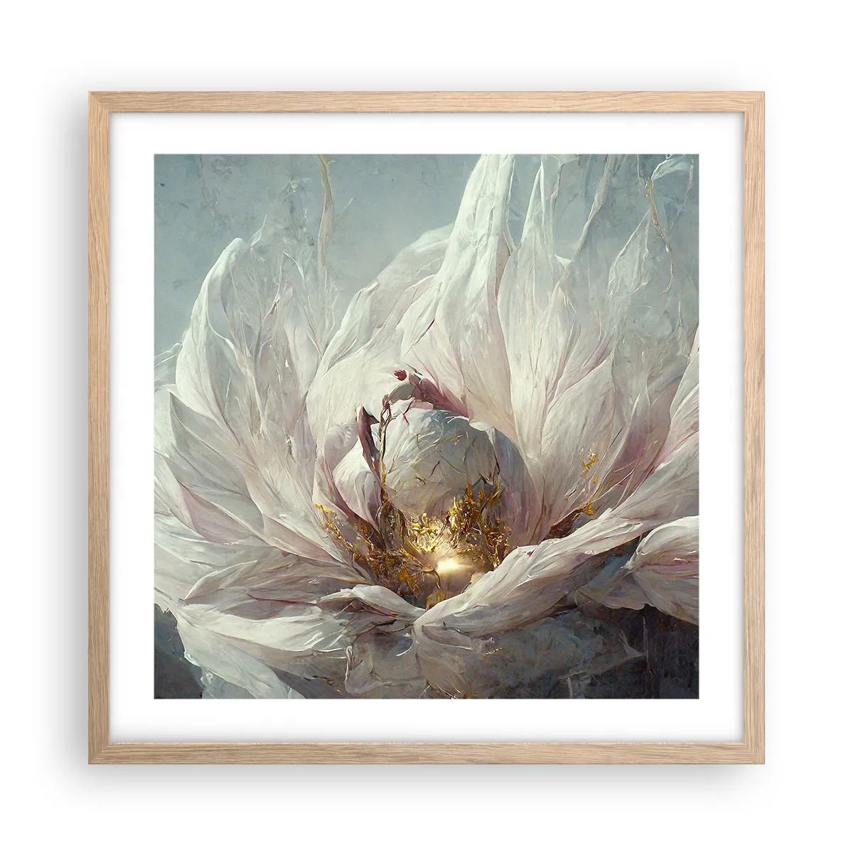 Poszter világos tölgy keretben - Száz év alatt egyszer virágzik - 50x50 cm