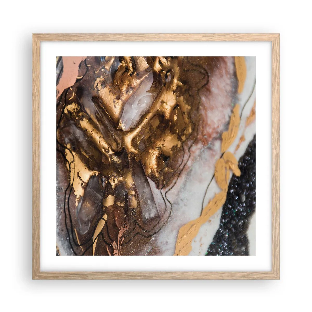 Poszter világos tölgy keretben - A föld eleme - 50x50 cm