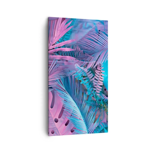 Vászonkép - Trópusok rózsaszínben és kékben - 45x80 cm