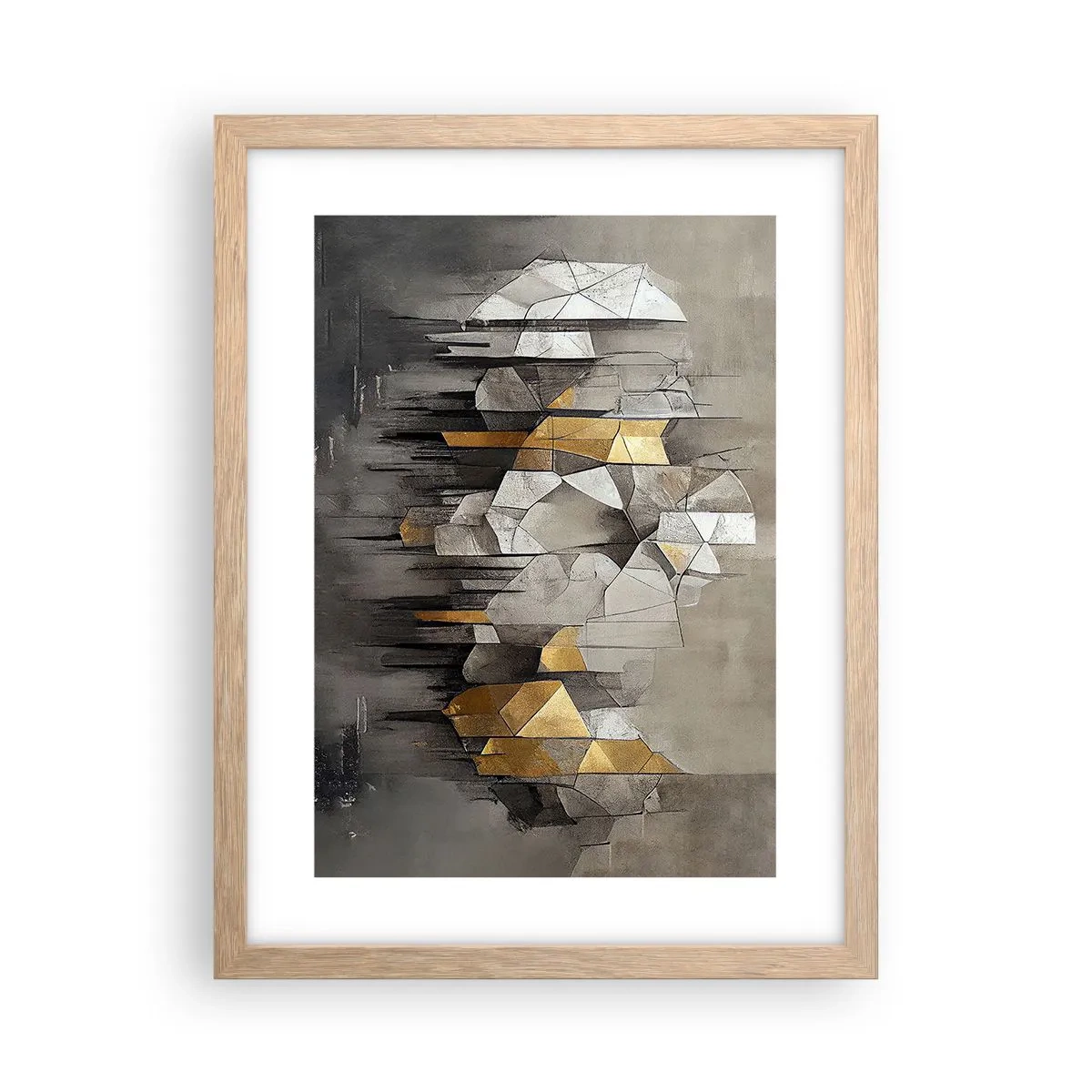 Poszter világos tölgy keretben - Kompozíció jégből és fényből - 30x40 cm