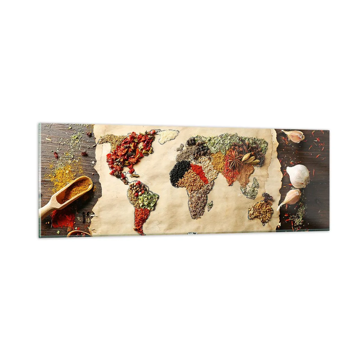 Üveg kép - A világ összes íze - 90x30 cm