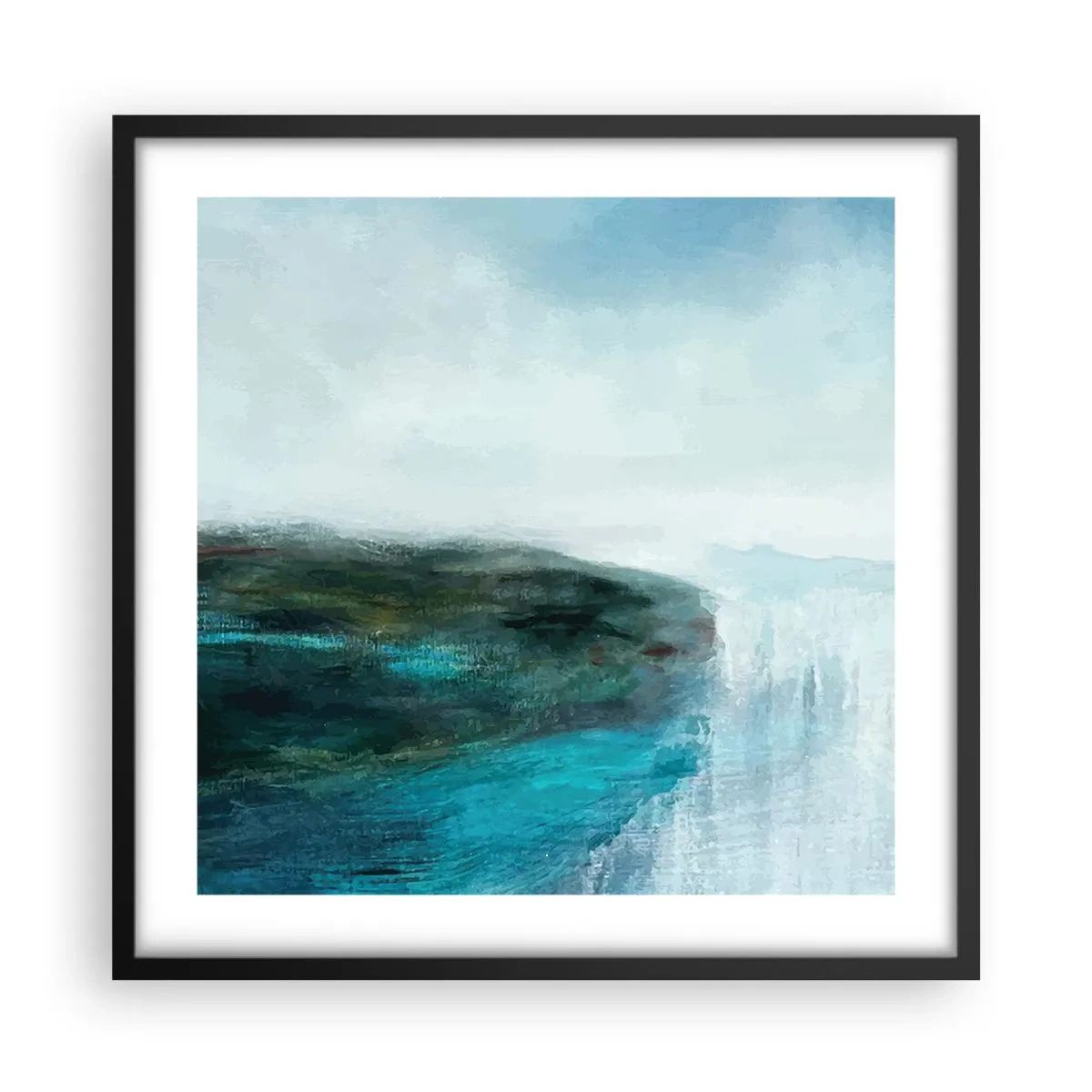 Poszter fehér keretben - Tengeri absztrakció - 50x50 cm