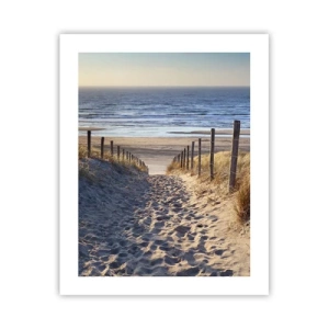 Poszter - A tenger hangja, a madarak éneke, egy vad tengerpart a fű között... - 40x50 cm