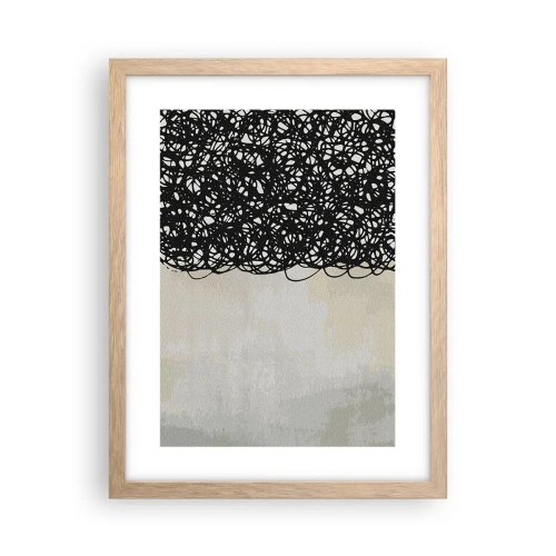 Poszter világos tölgy keretben - Egy kavargó absztrakció - 30x40 cm