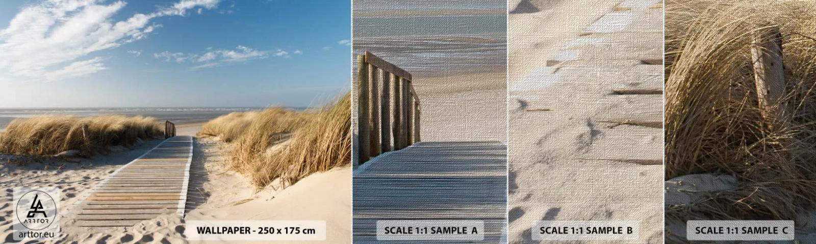 Fotótapéta Minta Premium Canvas - A dűne mögött, a fű susogásában - Tájkép, Tenger, Strand - 100x30 cm