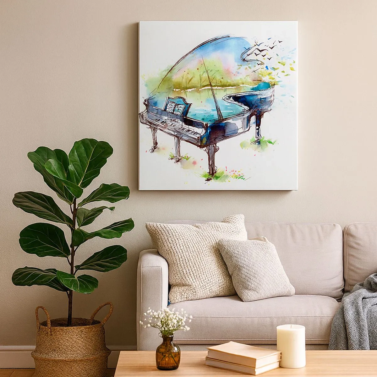 Vászonkép - Elvarázsolt a zenében - 30x30 cm