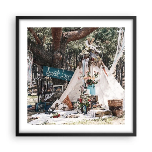 Poszter fehér keretben - Make love… - 50x50 cm