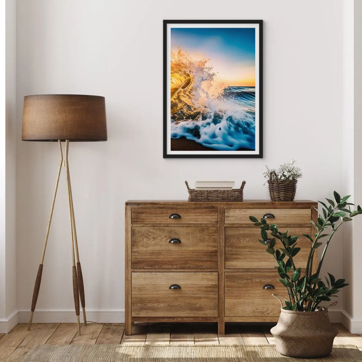 Poszter fehér keretben - Játék a homokban - 61x91 cm