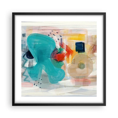 Poszter fehér keretben - Színes játék - 50x50 cm