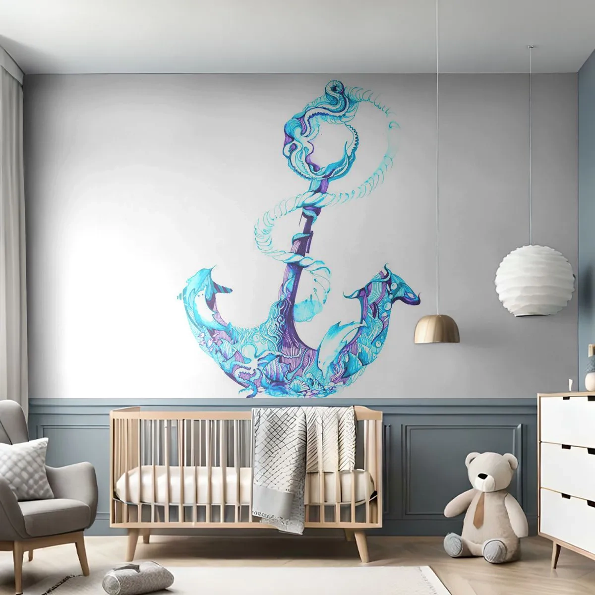 Fotótapéta Standard Eco - A tenger titkainak bizalmasa - Absztrakció, Horgony, Tenger - 200x140 cm