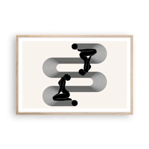 Poszter világos tölgy keretben - Érzéki szimmetria - 91x61 cm