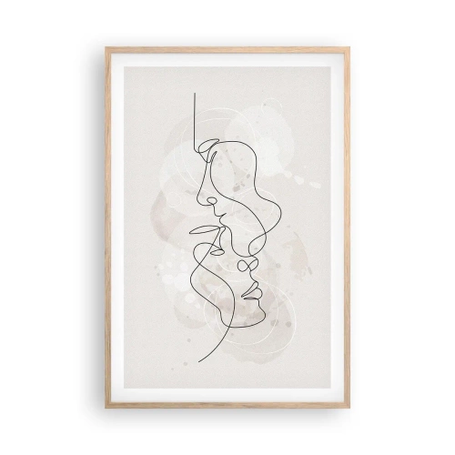 Poszter világos tölgy keretben - Ölelésbe gabalyodva - 61x91 cm