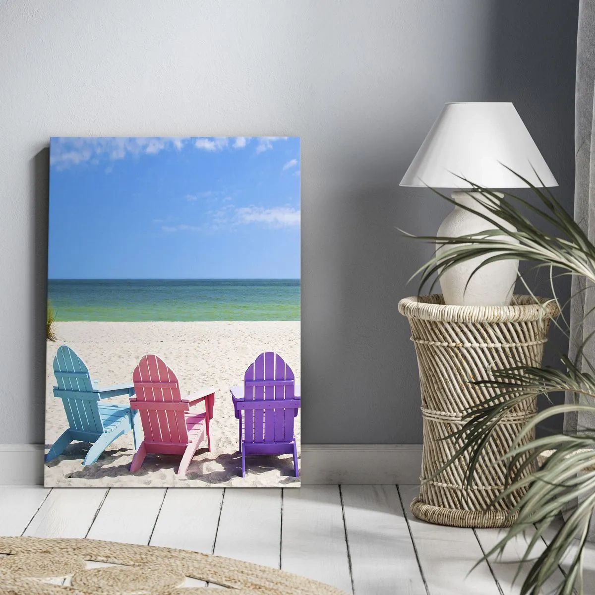 Vászonkép - Szivárványos strand - 55x100 cm