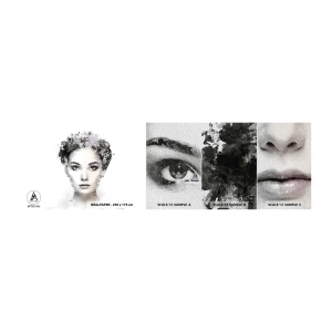 Fotótapéta Minta Premium Sand - Rendkívül stílusos portré - Női Arc, Nő, Absztrakció - 100x30 cm