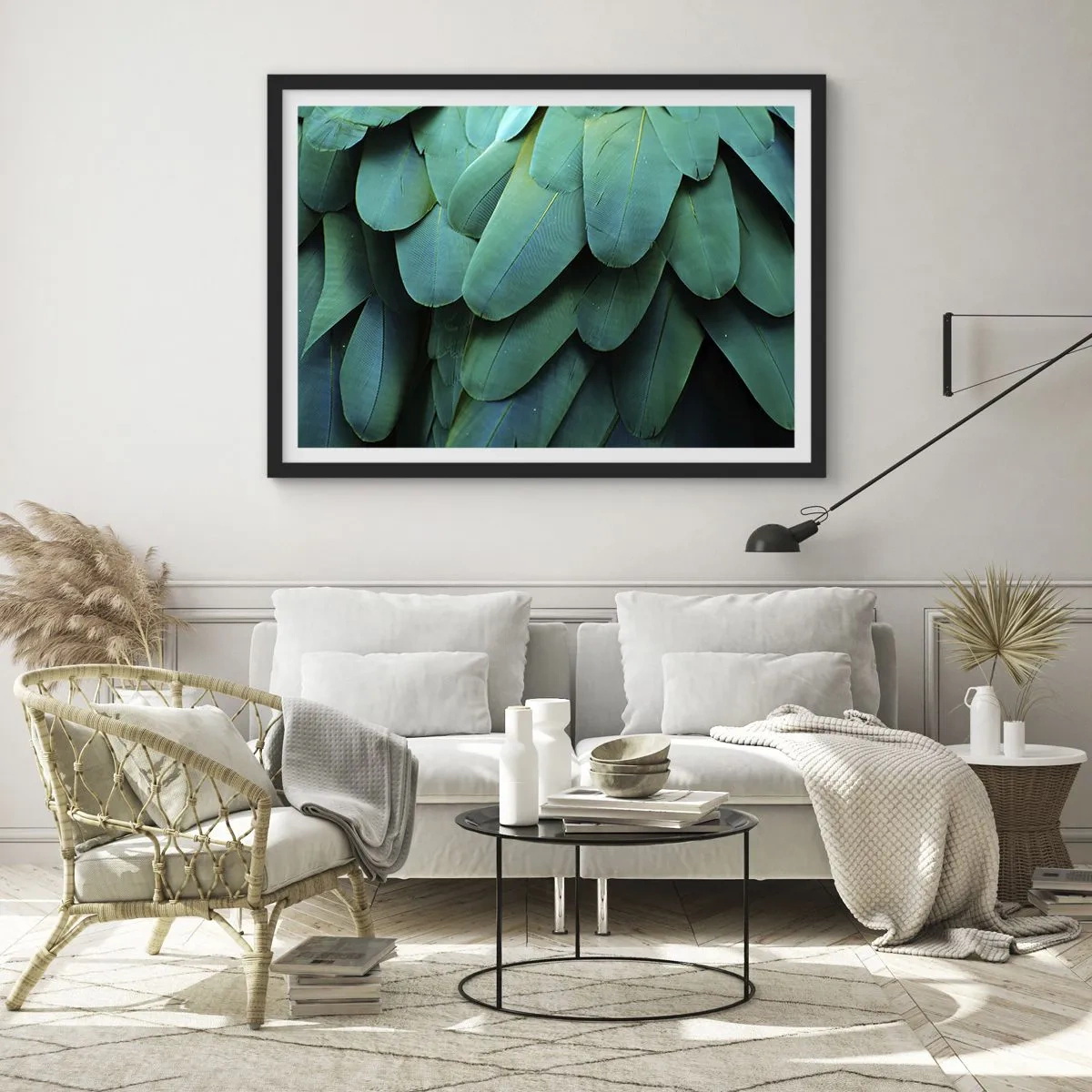 Poszter fehér keretben - A papagájtermészet precizitása - 70x50 cm