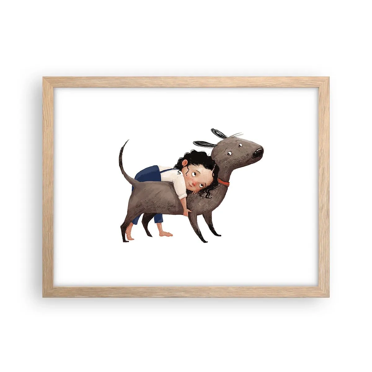 Poszter világos tölgy keretben - Legjobb barátok - 40x30 cm