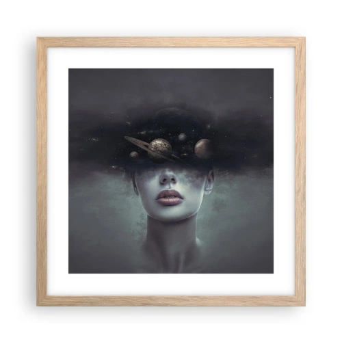 Poszter világos tölgy keretben - És a bolygók megvadulnak... - 40x40 cm