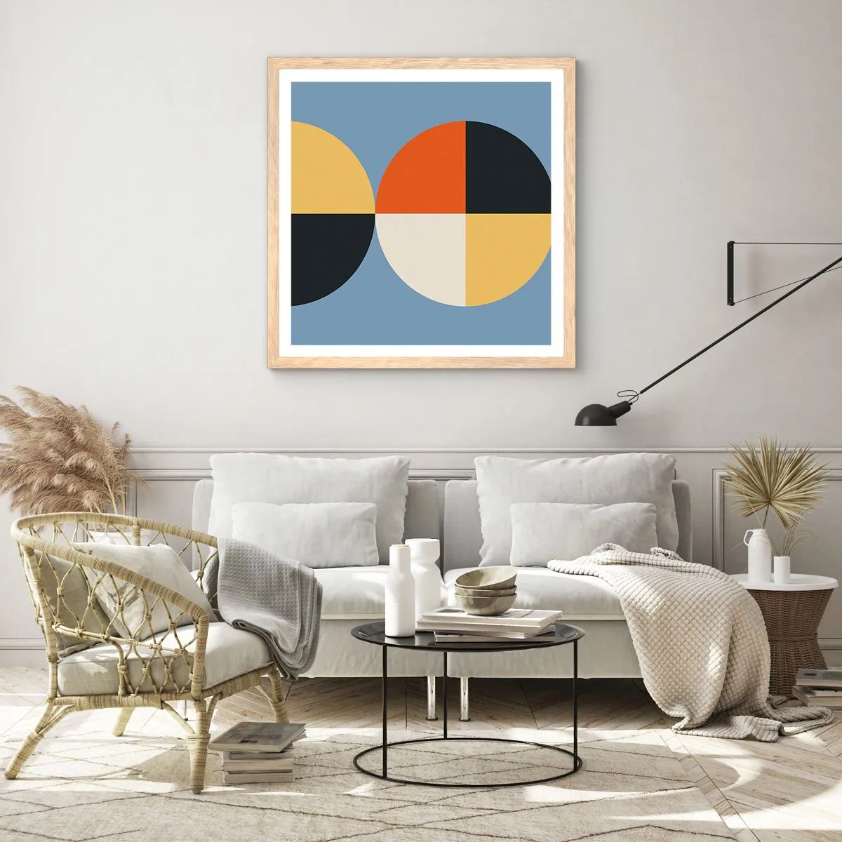 Poszter világos tölgy keretben - Nézd és számolj - 40x40 cm