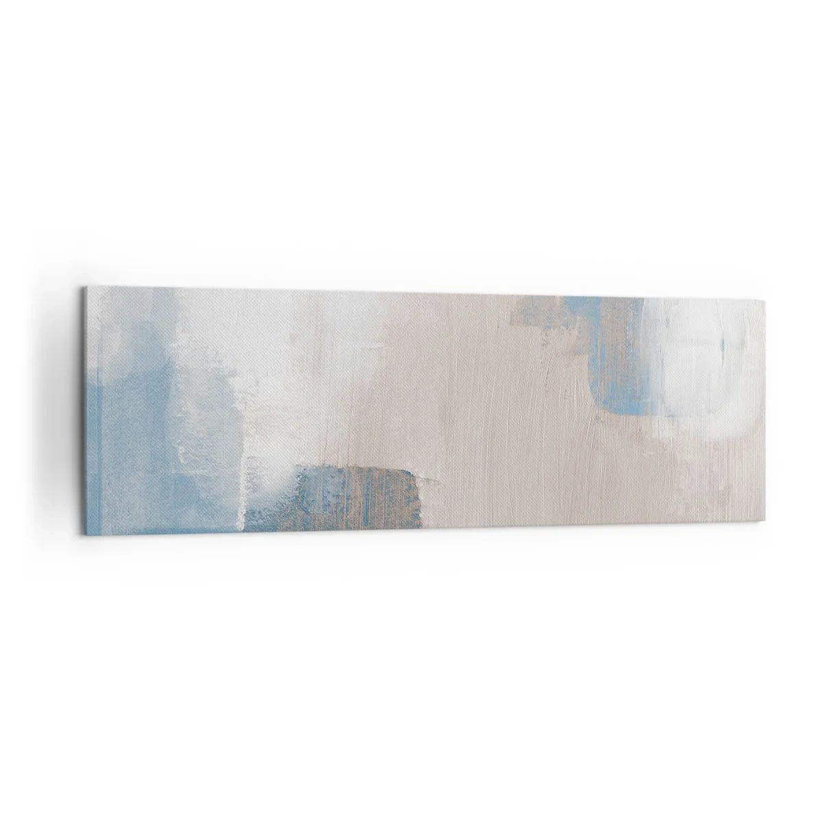 Vászonkép - Rózsaszín absztrakció egy kék fátyol mögött - 160x50 cm