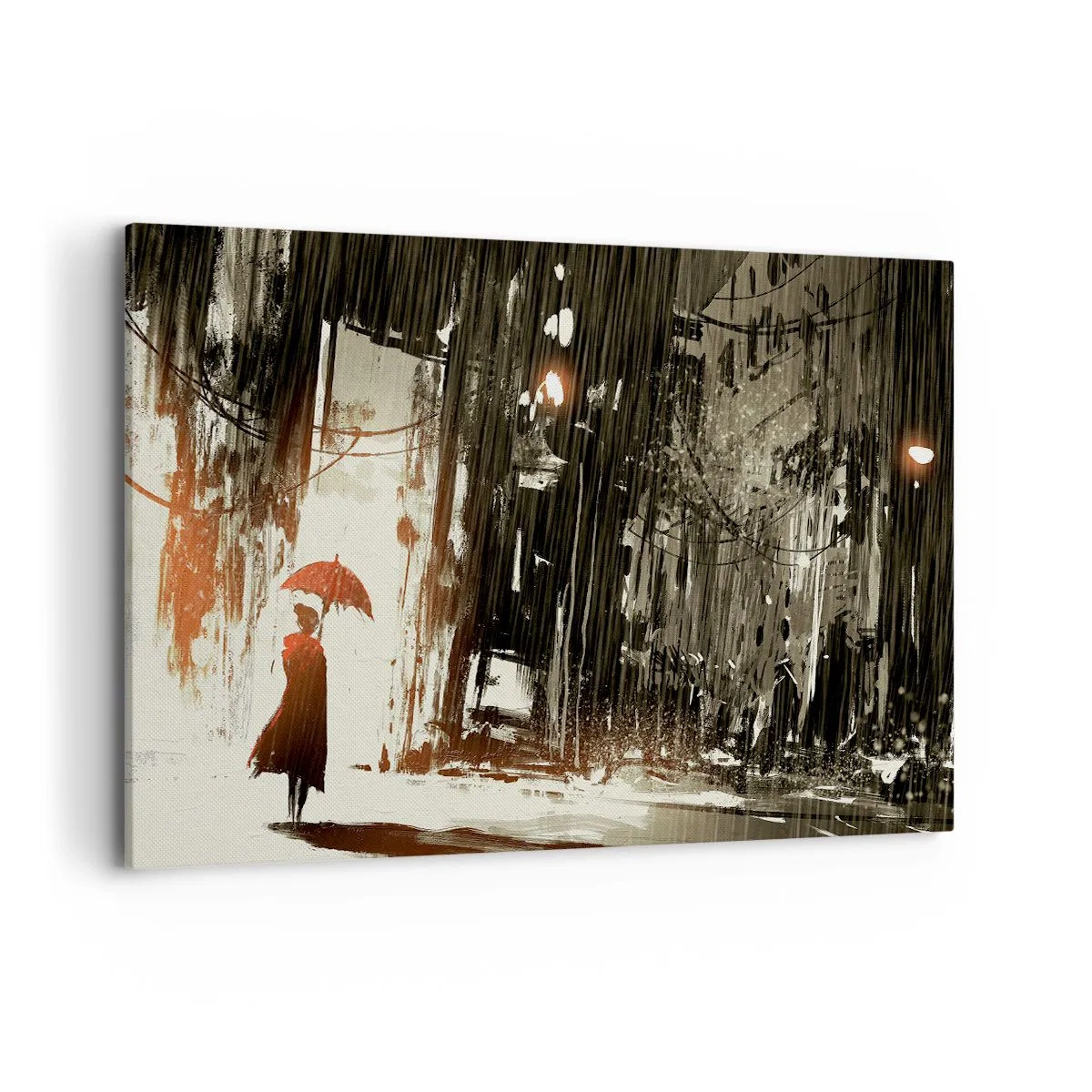 Vászonkép - A vörös esernyő költészete - 120x80 cm