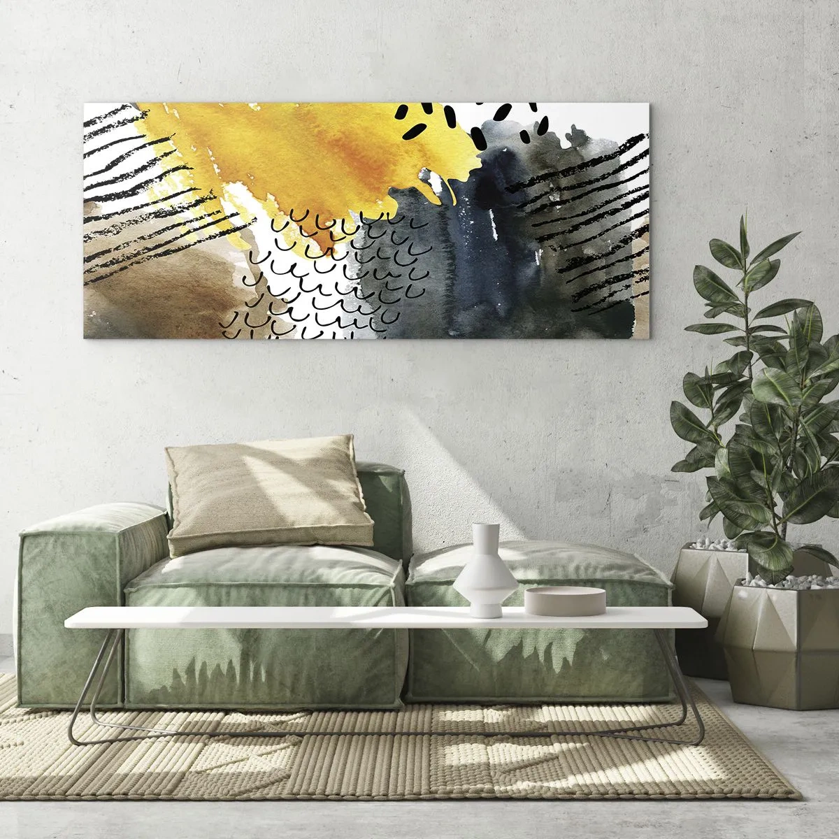 Üveg kép - Az elemek találkozása - 120x50 cm