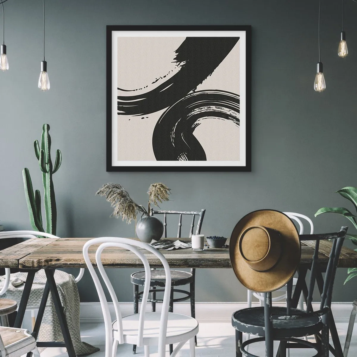 Poszter fehér keretben - Söprő és körkörös - 40x40 cm