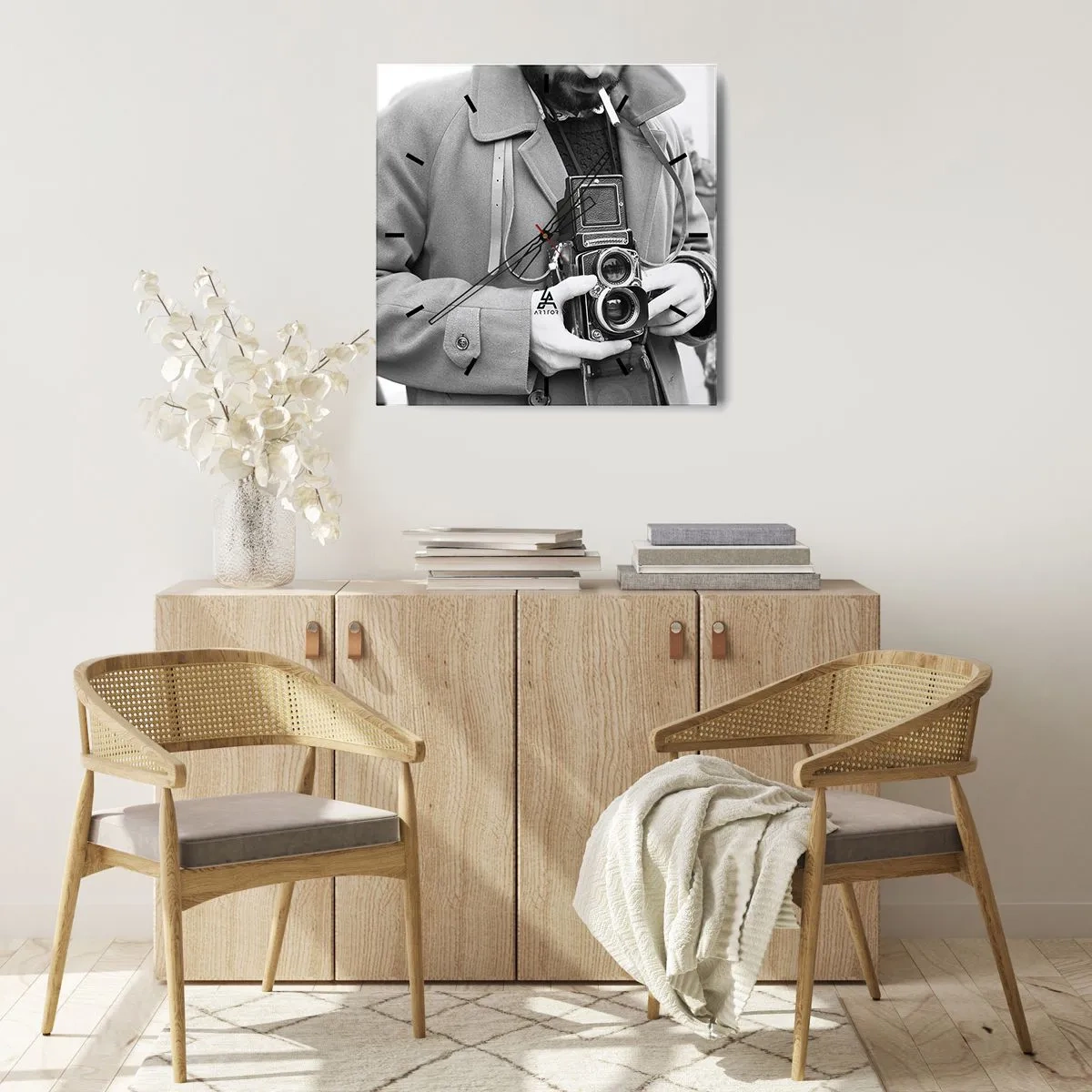 Falióra, Óra - Retro stílusban - 30x30 cm