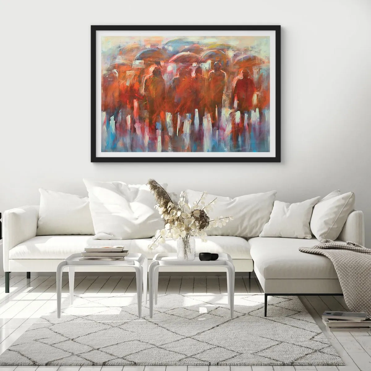 Poszter fehér keretben - Egyenlőek esőben és ködben - 100x70 cm