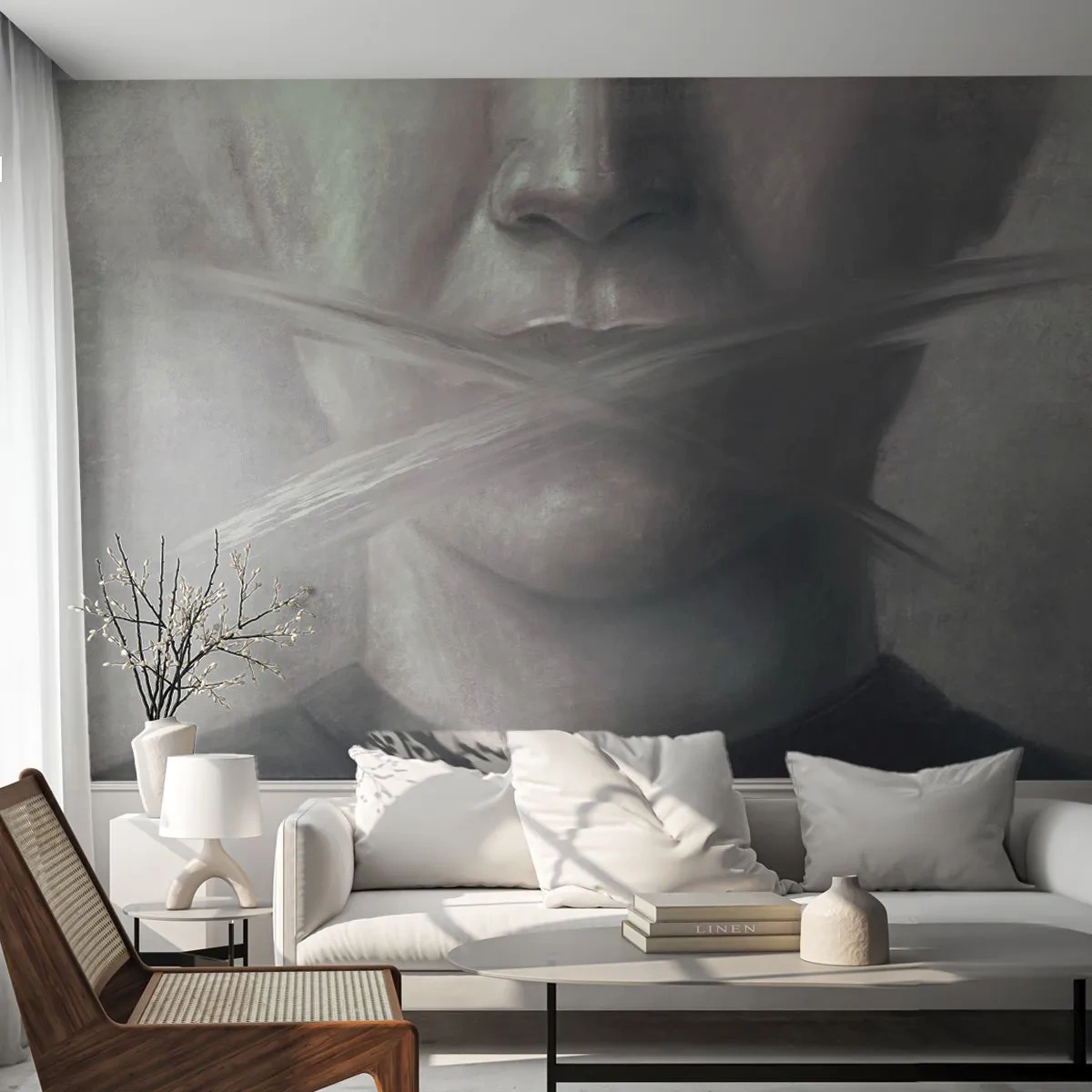 Öntapadós Fotótapéta Deluxe Sticker - Szó nélkül - Absztrakció, Grafika, Arc - 250x175 cm