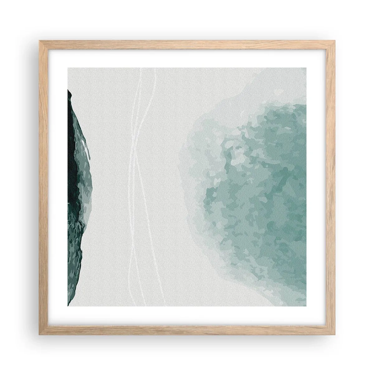 Poszter világos tölgy keretben - Találkozás a köddel - 50x50 cm