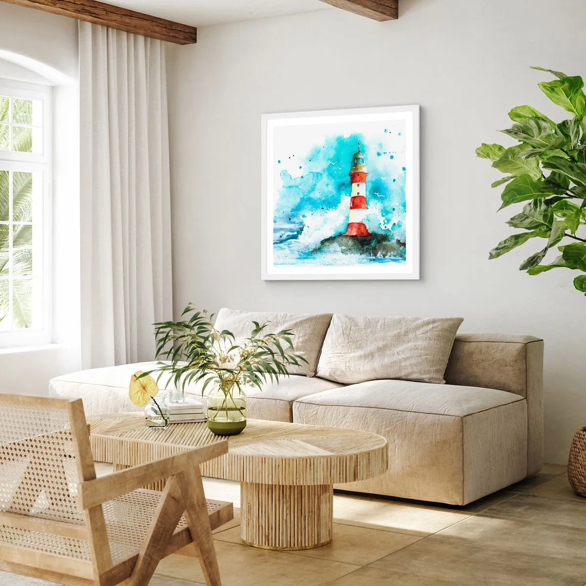 Poszter fekete keretben - Az elemek egysége - 40x40 cm