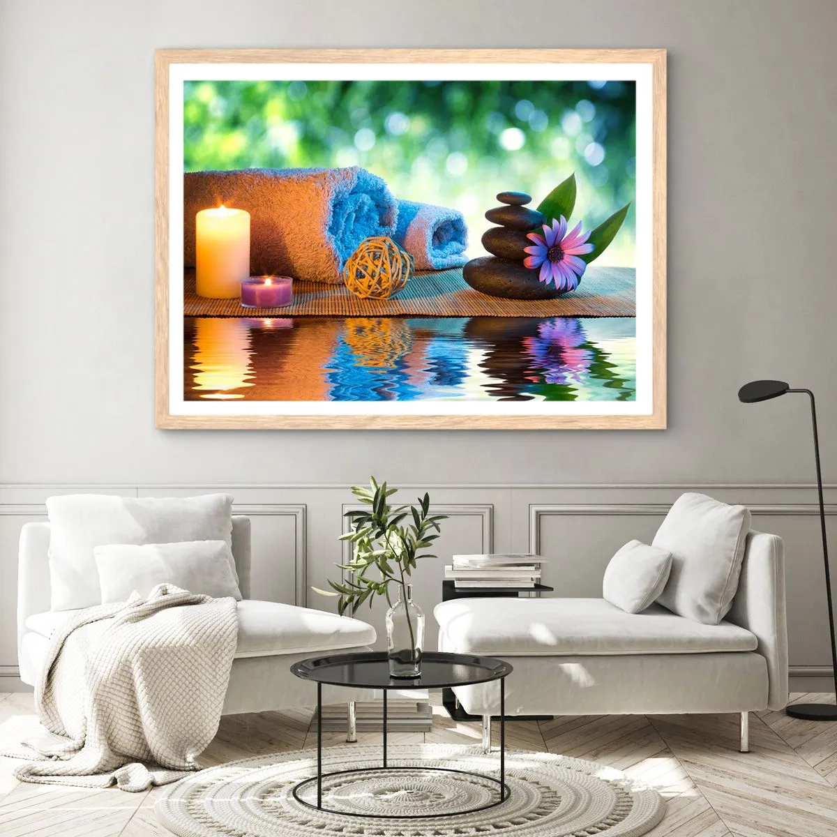 Poszter világos tölgy keretben - Idő a testnek - 70x50 cm