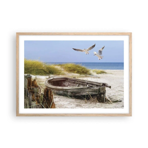 Poszter világos tölgy keretben - Szélben fürödve - 70x50 cm