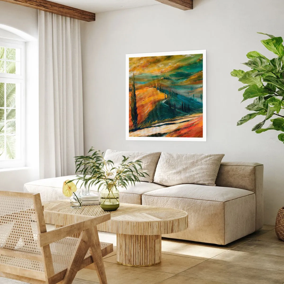 Poszter - Toszkán táj - 40x40 cm