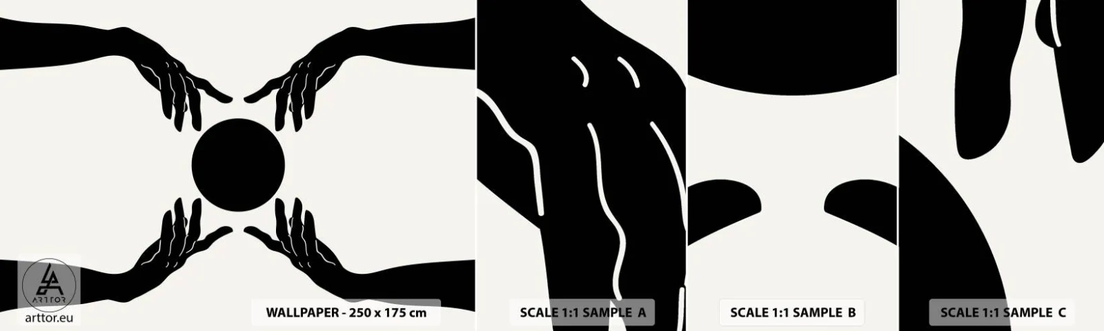Fotótapéta Minta Standard Eco - Egy titkos jel - Kezek, Labda, Kezek - 100x30 cm