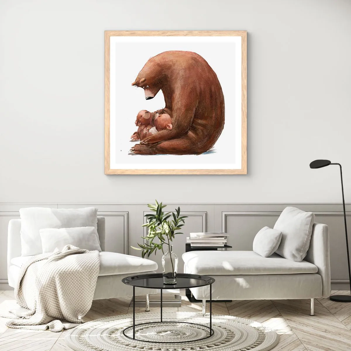 Poszter világos tölgy keretben - Szép álmokat gyerekek - 60x60 cm