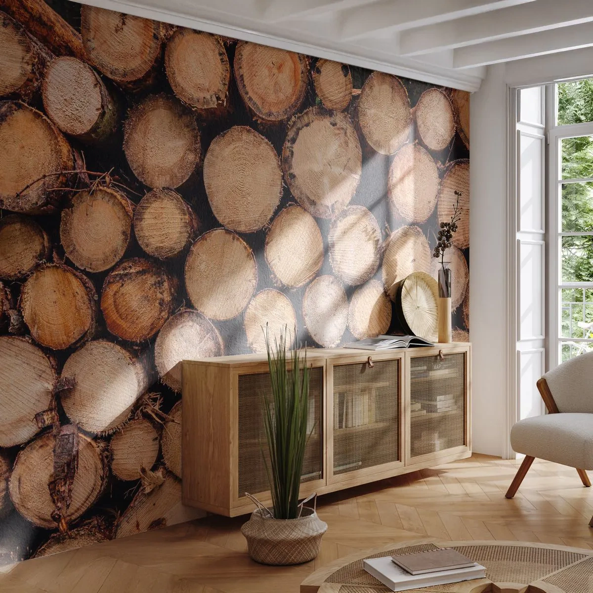 Fotótapéta Standard Eco - Egy új kezdet - Faipari, Fa rönkök, Természet - 350x256 cm