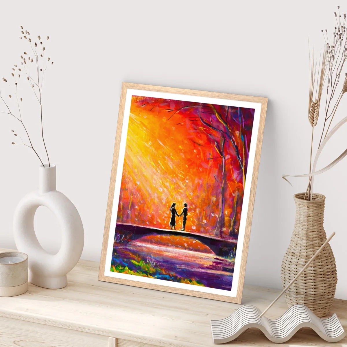 Poszter világos tölgy keretben - Az ég is szereti őket - 70x100 cm