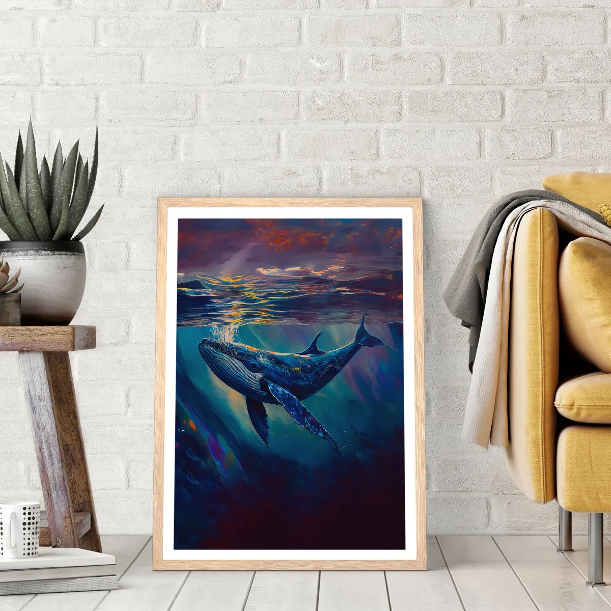Poszter világos tölgy keretben - Üdvözöllek a világomban - 61x91 cm