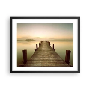 Poszter fehér keretben - Hajnal előtt, hajnal, fény - 50x40 cm