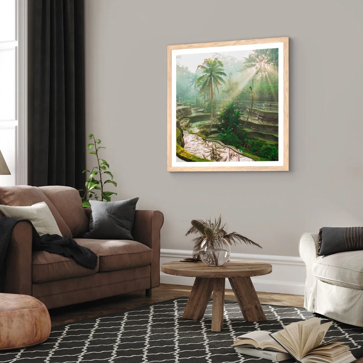 Poszter világos tölgy keretben - Felnőni a napon - 30x30 cm