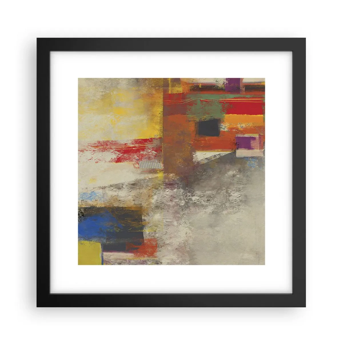 Poszter fehér keretben - Színgeometria - 30x30 cm