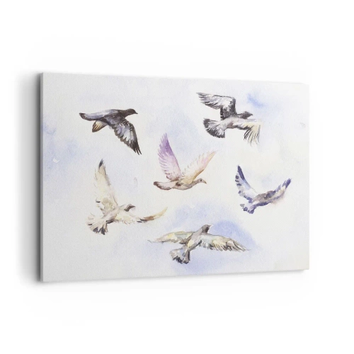 Vászonkép - Szabadság szürkében és kékben - 100x70 cm